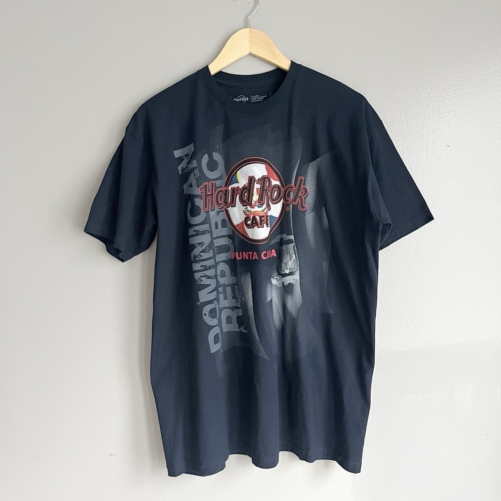 Hard Rock Cafe Punta Cana Dominican Republic Graphic Tee Navy Unisex Adult XL